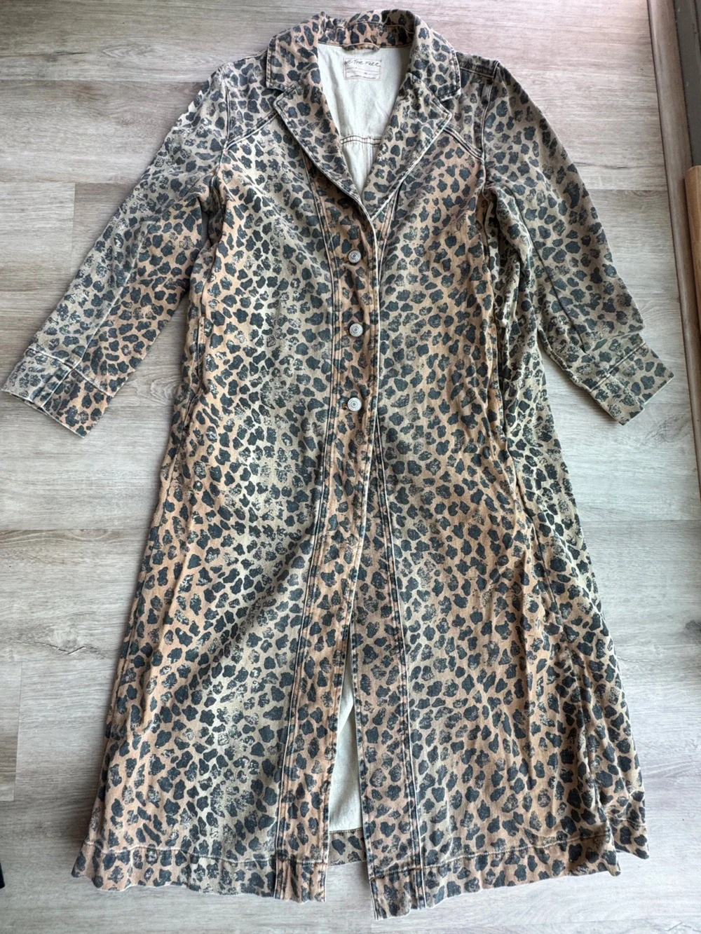 We The Free Monique Denim Duster Cheetah M